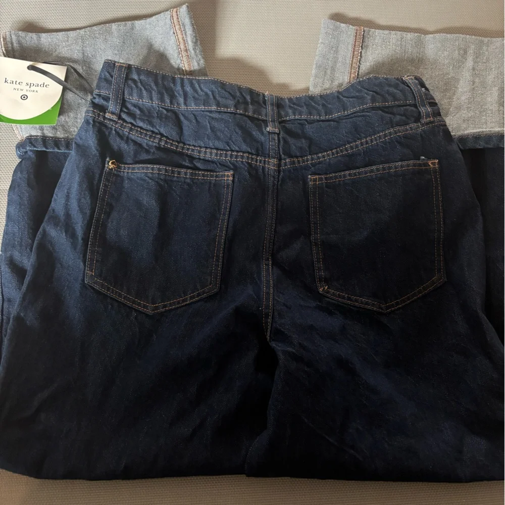 Kate Spade for target medium wash high rise cuff Denim Jeans sz 8 NWT